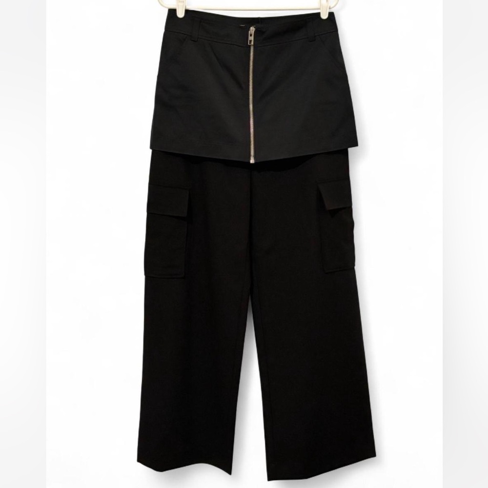 Zara Black Wide Leg Cargo Pants